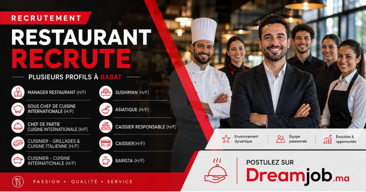 Entreprise-de-Restauration-recrute-Plusieurs-Profils-a-Rabat كونكورات جداد ديال الجماعات القروية باغين اوظفو في مناصب و تخصصات مختلفة. آخر أجل هو 3 شتنبر 2022