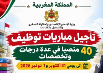 وزارة الإدماج الاقتصادي والمقاولة الصغرى والتشغيل والكفاءات: تأجيل مباريات توظيف 40 منصبا في عدة درجات وتخصصات